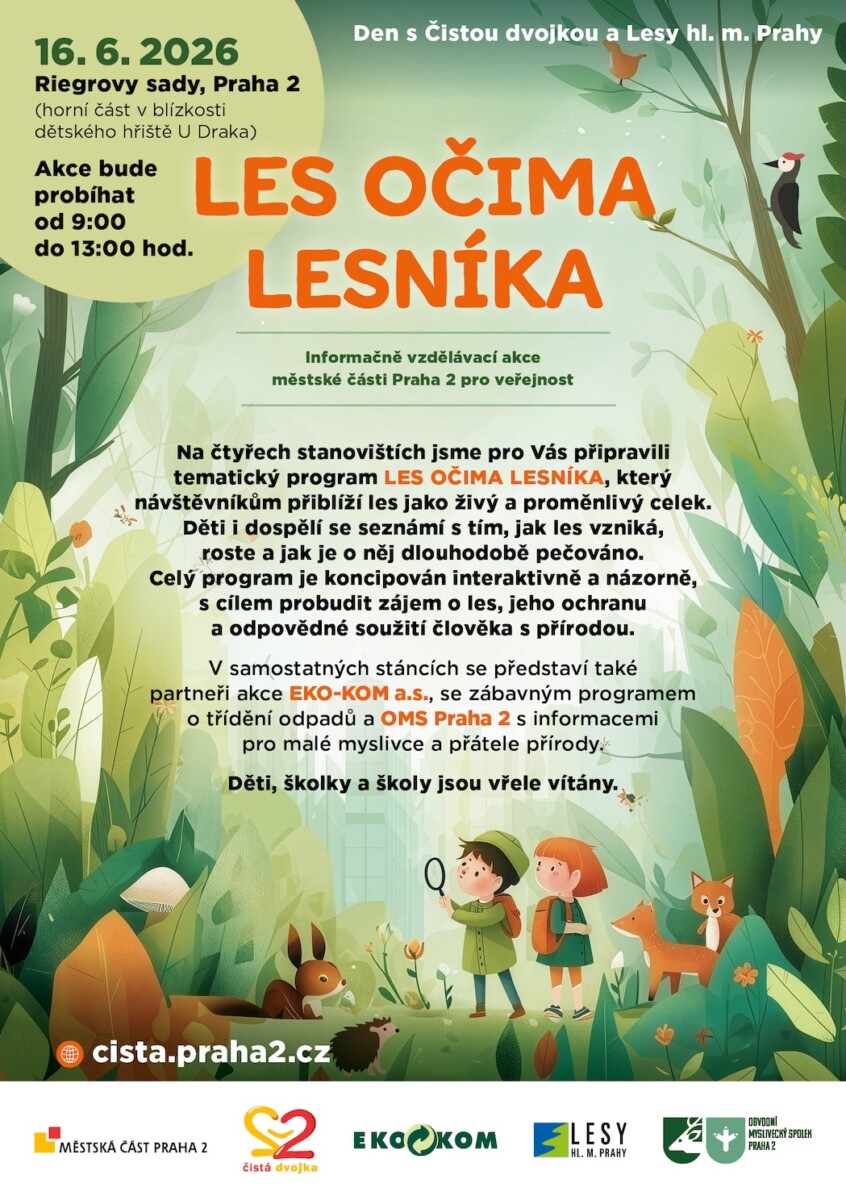 Den s čistou dvojkou a Lesy hl. m. Prahy v Riegrových sadech 16.6.2026